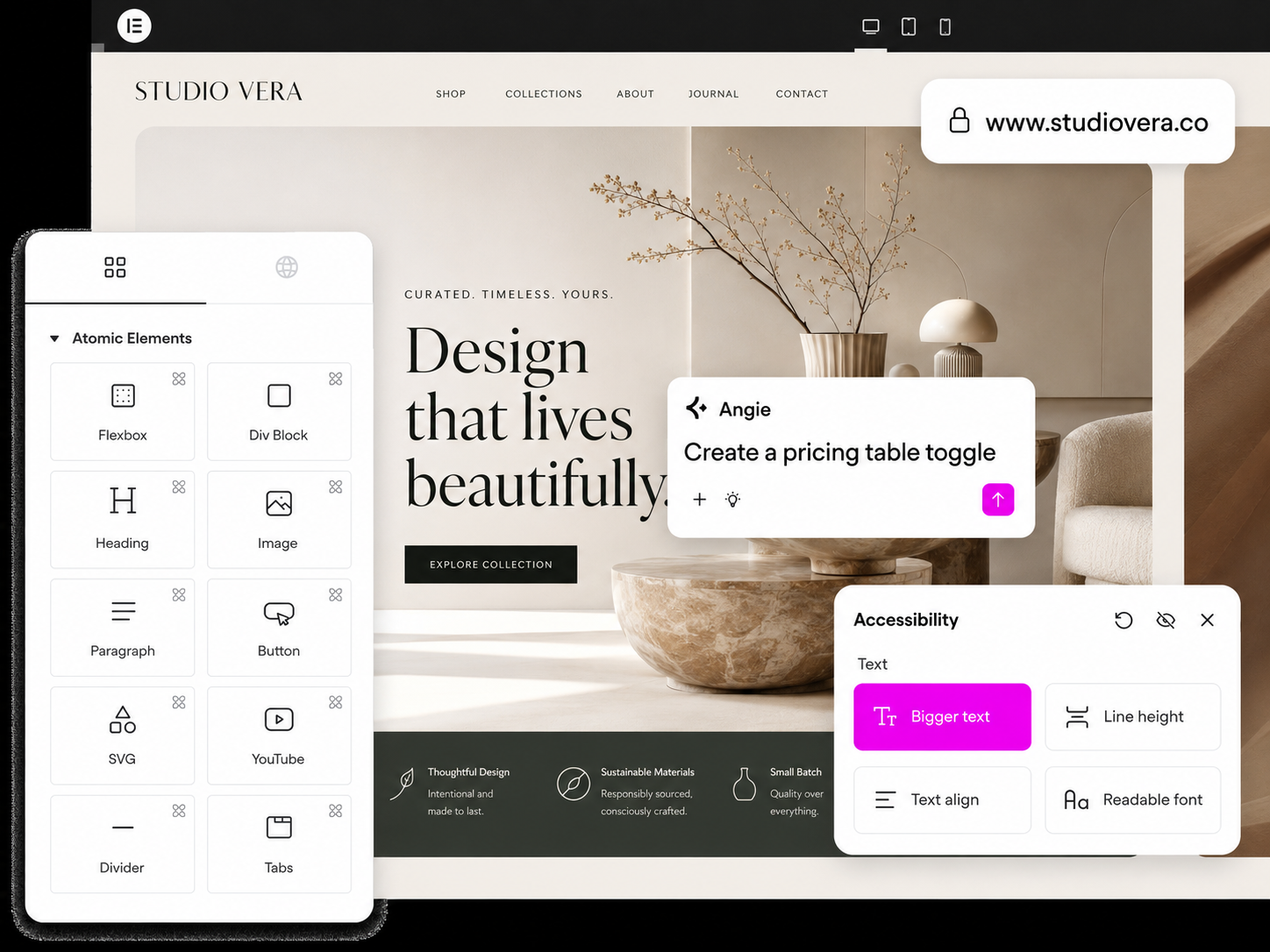 Painel Elementor Pro ativo
